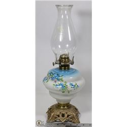 ANTIQUE PAINTED FLOWER DESIGN ORNAMENTAL CAST IRON