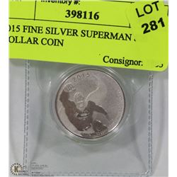 2015 FINE SILVER SUPERMAN $20 DOLLAR COIN