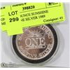 Image 1 : ONE TROY OUNCE SUNSHINE MINTING FINE SILVER 1989