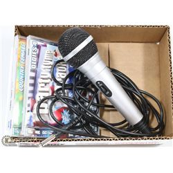 BOX W/3 KARAOKE CD'S AND 1 MICROPHONE