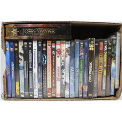 BOX W/26 DVD MOVIES INCL. MARVEL DVDS,