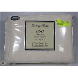 DELRAY STRIPE 600 THREAD COUNT QUEEN SHEET SET