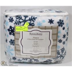 WINTER NIGHTS COLLECTION FLEECE 4PC SHEET SET