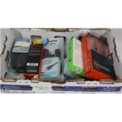 FLAT OF ASSORTED HDMI CORDS AND MORE