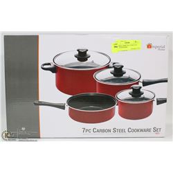 IMPERIAL HOME 7PC COOKWARE SET ,COLOUR RED
