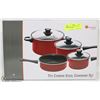 Image 1 : IMPERIAL HOME 7PC COOKWARE SET ,COLOUR RED