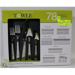 EVERYDAY TOWEL 78PC PREMIUM FLATWARE SET