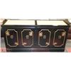Image 1 : BLACK WITH STONE TOP ASIAN DESIGN SIDEBOARD