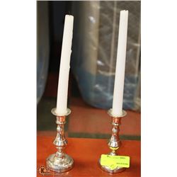 PAIR OF ESTATE SILVERPLATED CANDLE HOLDERS