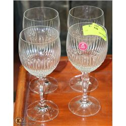 ROYAL ALBERT 4 PC CRYSTAL WINE GLASSES