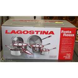 LAGOSTINA 10PC COOKWARE SET