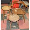 Image 1 : 3 WOODEN VINTAGE CHAIR/STOOLS