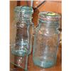 Image 1 : PAIR OF VINTAGE BLUE GLASS PERFECT SEAL MASON JARS