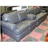 Image 1 : NEW 1496 GREY BONDED LEATHER SOFA  WITH LOVESEAT