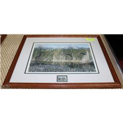 214) PRINT & STAMP BY PAUL RANKIN - GEESE W/ COA