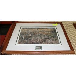 212) PRINT & STAMP BY PAUL RANKIN - DEER W/ COA