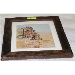 VINTAGE WESTERN PRINT BY CHARLES RUSSELL
