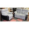 Image 1 : GREY AND BLACK RECLINING LOVE SEAT WITH CHAIR