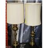 Image 1 : PAIR OF ASSORTED ESTATE BRASS LAMPS