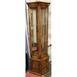 VINTAGE OAK CURIO CABINET