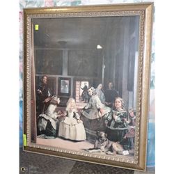 VINTAGE VICTORIAN THEMED FRAMED PRINT 27"X31"