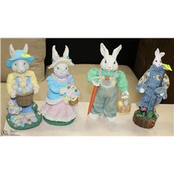 ESTATE 4 PC BUNNY ORNAMENT SET