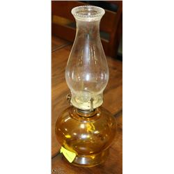 AMBER GLASS OIL LAMP