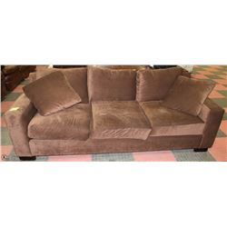 SHOWHOME BROWN FABRIC 90" X 38" SOFA