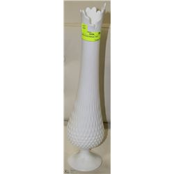 TALL MILK GLASS HOBNAIL VASE