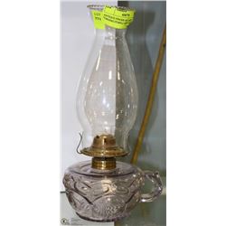 ANTIQUE FINGER OIL LAMP TURNING PURPLE WITH AGE