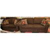 Image 1 : NEW BROWN FABRIC SOFA AND LOVE SEAT WITH ACCENT