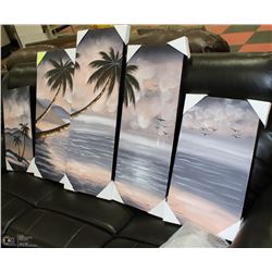NEW 5PC MULTI- PANEL ART HAND PAINTED PALMTREE