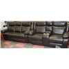 Image 1 : NEW SALEM BLACK LEATHERAIRE LOVESEAT W/CONSOLE