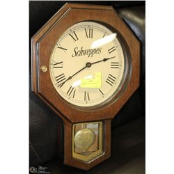 SCHWEPPES REGULATOR WALL CLOCK