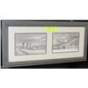 Image 1 : DOUBLE BLACK & WHITE SKETCH - GREY FRAMED