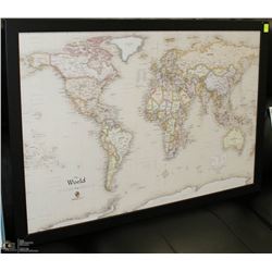 HOME WORLD MAGNETIC-PIN TRAVEL MAP & 20 PINS
