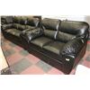 Image 1 : NEW 1601 BONDED BLACK LEATHERETTE SOFA