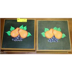 PAIR OF WOOD DECORATIVE STORAGE BOXES