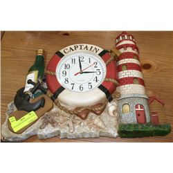 LIGHTHOUSE CAPTAIN WALL CLOCK