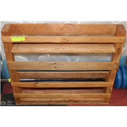 WOODEN WALL HANGING WINE RACK