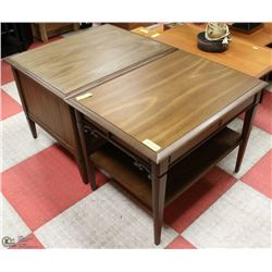 PAIR OF ASSORTED MATCHING END TABLES