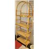 Image 1 : WICKER AND BAMBOO 25" X 12"X 72"H CURVED TOP SHELF