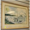 Image 1 : BAMBOO STYLE FRAMED WATER COLOUR PICTURE