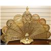Image 1 : ESTATE BRASS PEACOCK FIREPLACE SCREEN