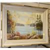 Image 1 : LAKE SCENE OIL ON CANVAS BY D. HUNTER