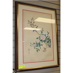 ESTATE FRAMED ASIAN BIRD PICTURE