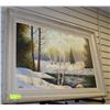 Image 1 : ESTATE FRAMED WINTER SCENE OIL ON CANVAS BY D.