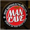 Image 1 : LARGE ROUND LIGHT UP MAN CAVE WALL DISPLAY