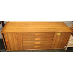 WOODTONE BUFFET W/ 4 DRAWERS AND 2 SIDE CABINETS