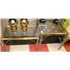 Image 1 : PAIR OF ESTATE METAL AND GLASS END TABLES